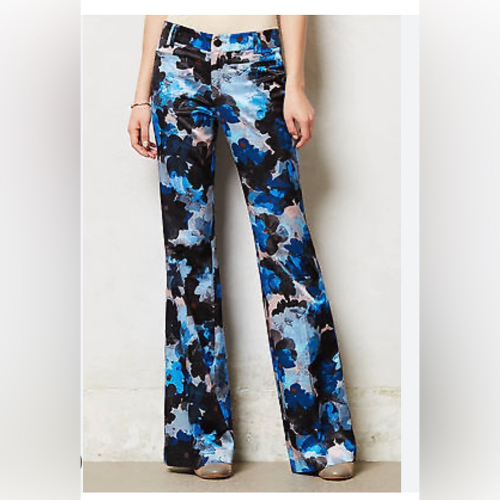 Anthropologie elevenses The BRIGHTON floral pant size 2